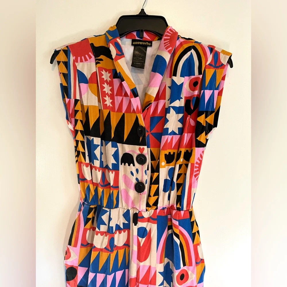 Nooworks Magic Suit Congdon Multicolor Abstract Print Top - Picture 2 of 4